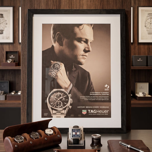TAG Heuer Carrera Calibre 1887 Chronograph Green Cross İngilizce Orijinal Dönem Reklamıdır (Sonradan Baskı Değildir)