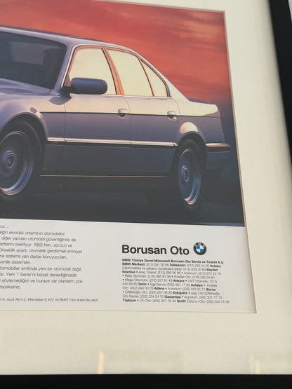 Bmw E38 7 Serisi. Orijinal Türkiye Dönem Reklamıdır (Sonradan Baskı Değildir)