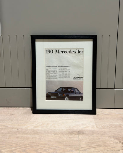 Mercedes W201 - 190 Mercedes'ler. Orijinal Türkiye Dönem Reklamıdır (Sonradan Baskı Değildir)
