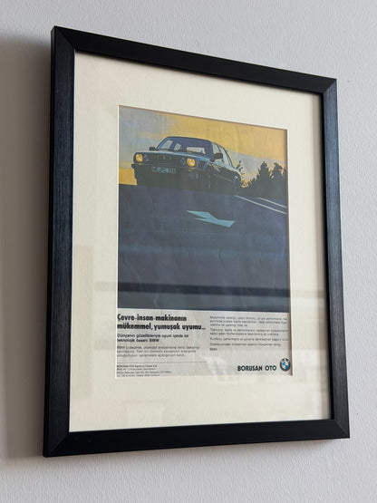 BMW E30.  Vintage Orijinal Türkiye Dönem Reklamıdır (Sonradan Baskı Değildir)