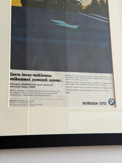 BMW E30.  Vintage Orijinal Türkiye Dönem Reklamıdır (Sonradan Baskı Değildir)