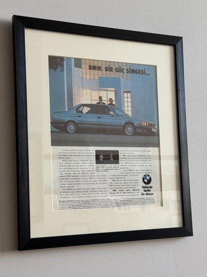 BMW E32 7 Serisi. Bir güç simgesi. Orijinal Türkiye Dönem Reklamıdır (Sonradan Baskı Değildir)
