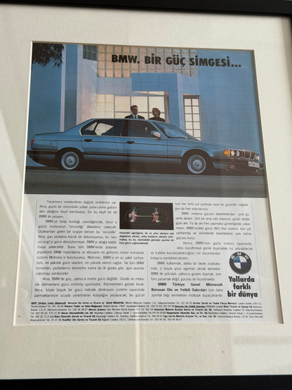 BMW E32 7 Serisi. Bir güç simgesi. Orijinal Türkiye Dönem Reklamıdır (Sonradan Baskı Değildir)