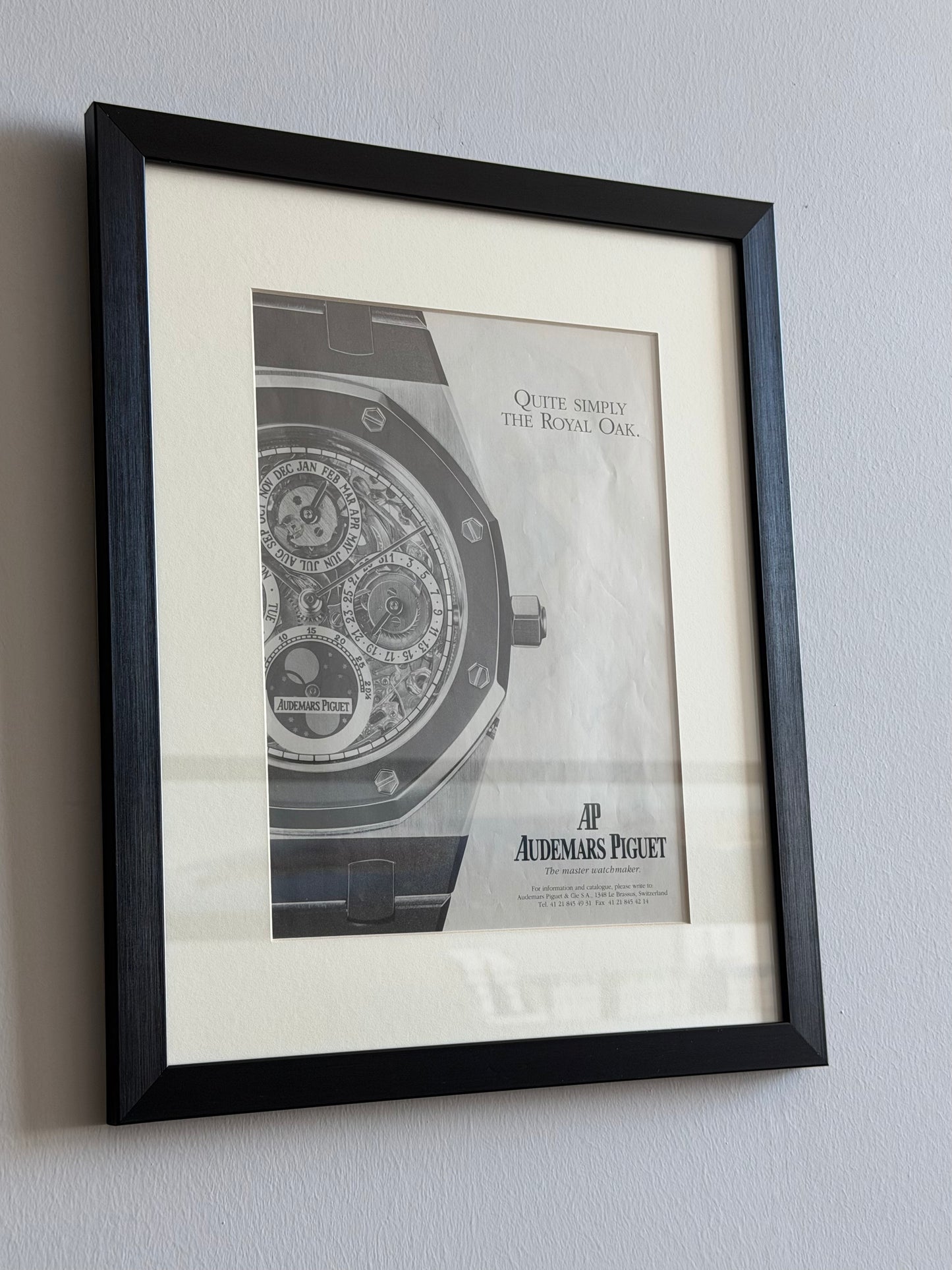 Audemars Piguet Orijinal Siyah Beyaz Vintage Reklam