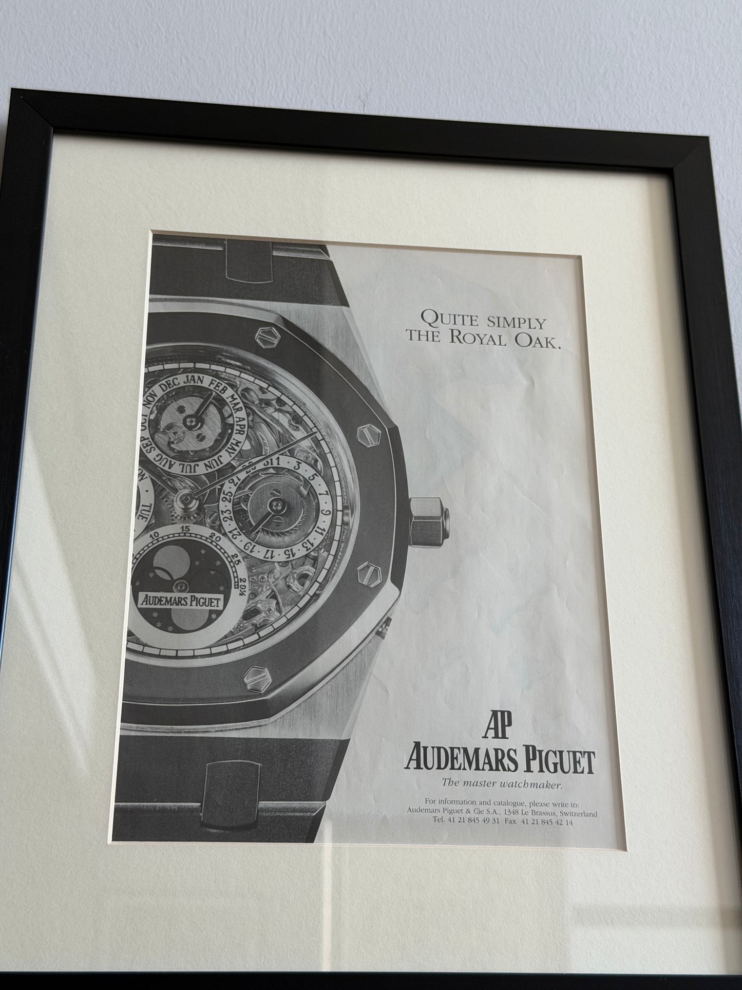 Audemars Piguet Orijinal Siyah Beyaz Vintage Reklam