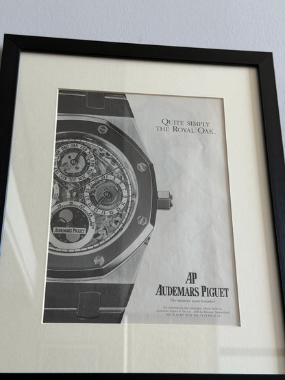 Audemars Piguet Royal Oak.  Siyah Beyaz Vintage Orijinal Dönem Reklamıdır (Sonradan Baskı Değildir)
