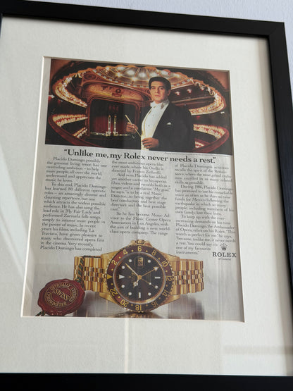 Rolex GMT Master.  Neo-Vintage Orijinal Dönem Reklamıdır (Sonradan Baskı Değildir)