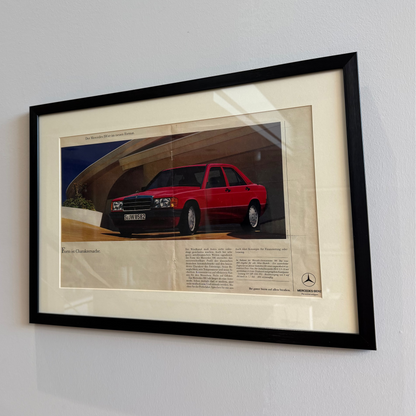 Mercedes-Benz 190E “Form ist Charaktersache”. Orijinal Dönem Reklamıdır (Sonradan Baskı Değildir)