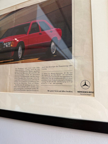 Mercedes-Benz 190E “Form ist Charaktersache”. Orijinal Dönem Reklamıdır (Sonradan Baskı Değildir)