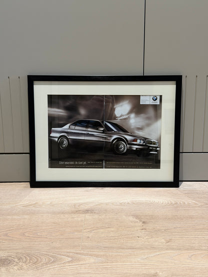 BMW E38 7 Serisi. Dört tekerlekli ilk özel jet. Orijinal Türkiye Dönem Reklamıdır (Sonradan Baskı Değildir)