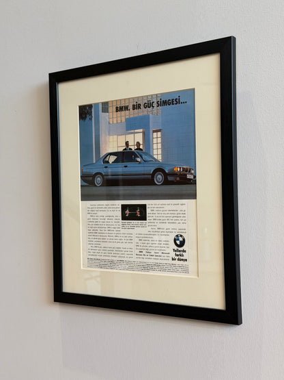 BMW E32 7 Serisi. Bir güç simgesi. Orijinal Türkiye Dönem Reklamıdır (Sonradan Baskı Değildir)