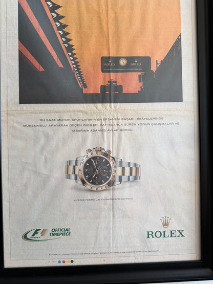 Rolex Daytona – Bir Yarışın Sessiz Tanığı Orijinal Türkiye Gazete. Orijinal Dönem Reklamıdır (Sonradan Baskı Değildir)