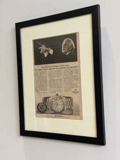 Rolex Day Date 1980ler. Türkiye Orijinal Dönem Reklamıdır (Sonradan Baskı Değildir)