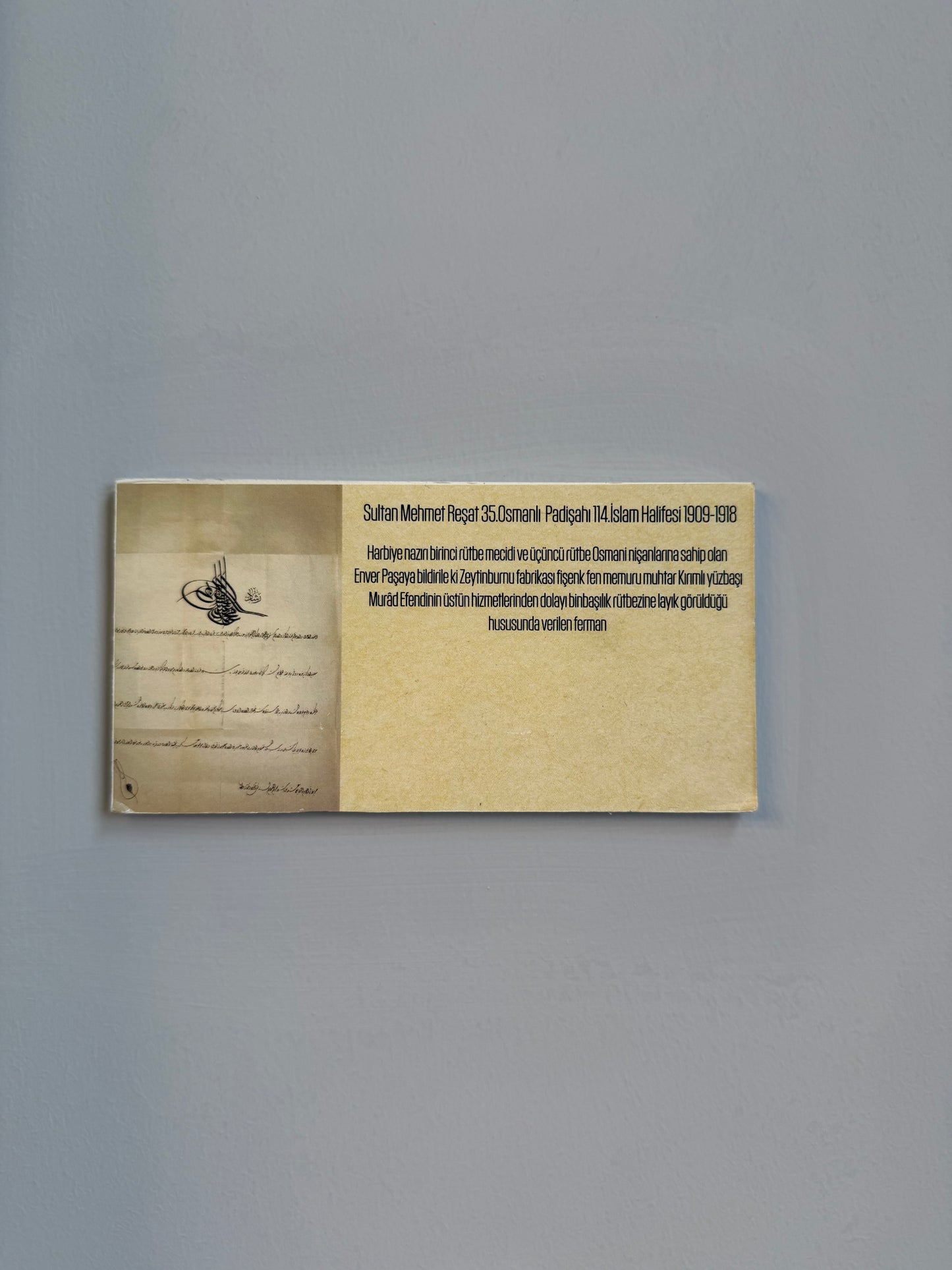 Sultan Mehmed Reşad Orijinal Osmanlı Fermanı