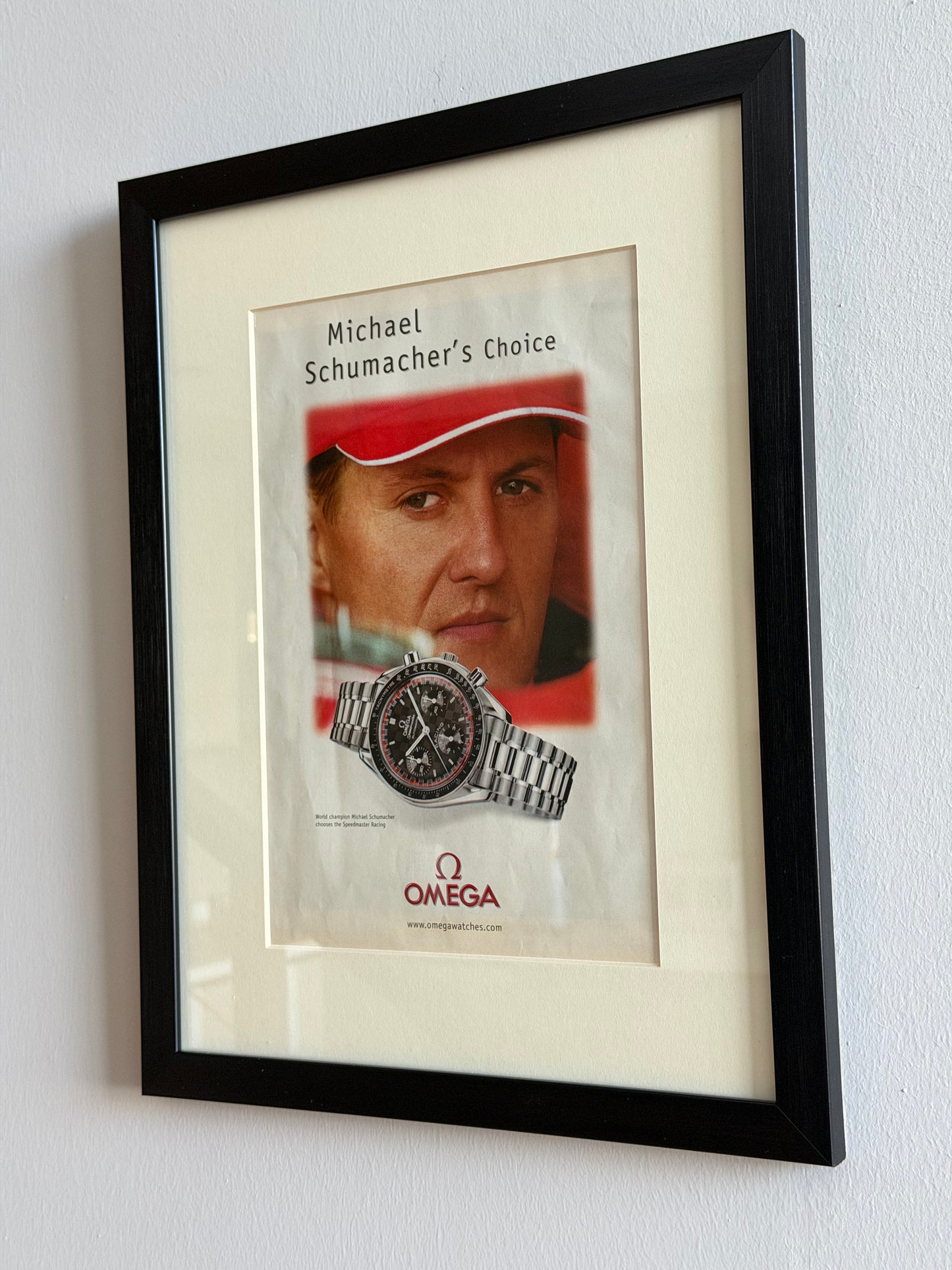 Omega Speedmaster Professionel Moonwatch Michael Schumacher. Orijinal Dönem Reklamıdır (Sonradan Baskı Değildir)