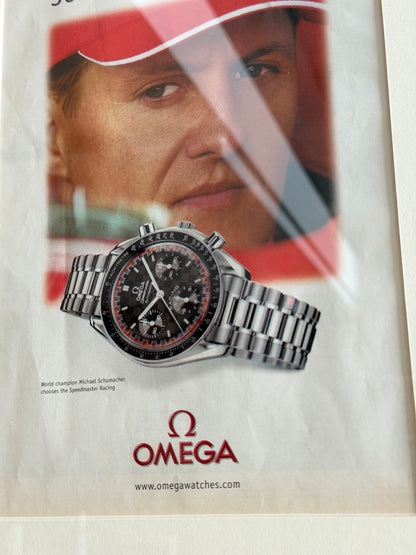 Omega Speedmaster Professionel Moonwatch Michael Schumacher. Orijinal Dönem Reklamıdır (Sonradan Baskı Değildir)