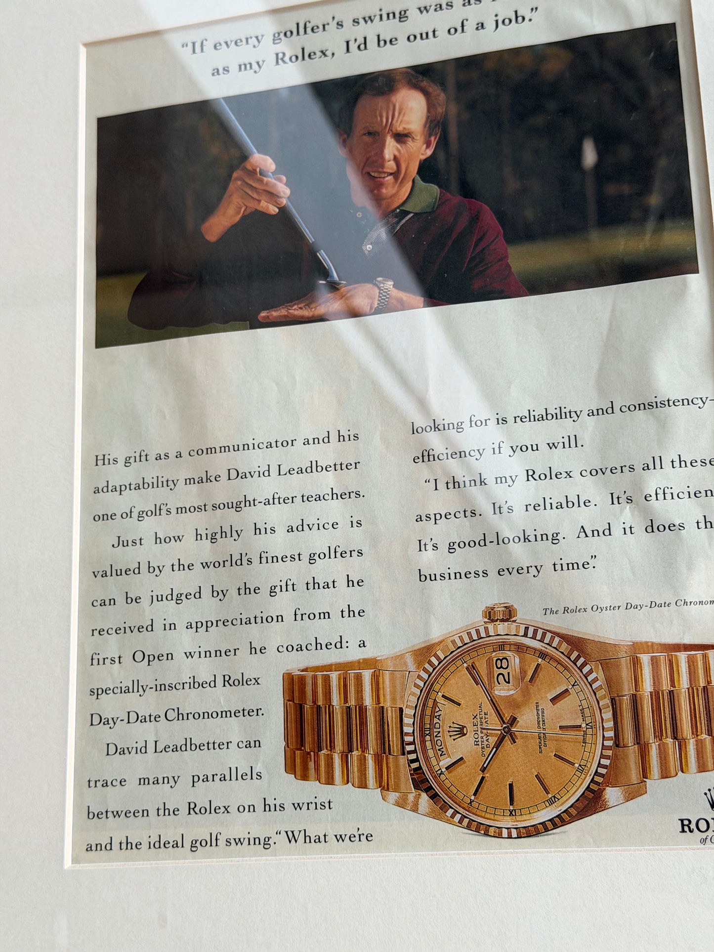 Rolex Day Date Neo-Vintage Orijinal Dönem Reklamıdır (Sonradan Baskı Değildir)