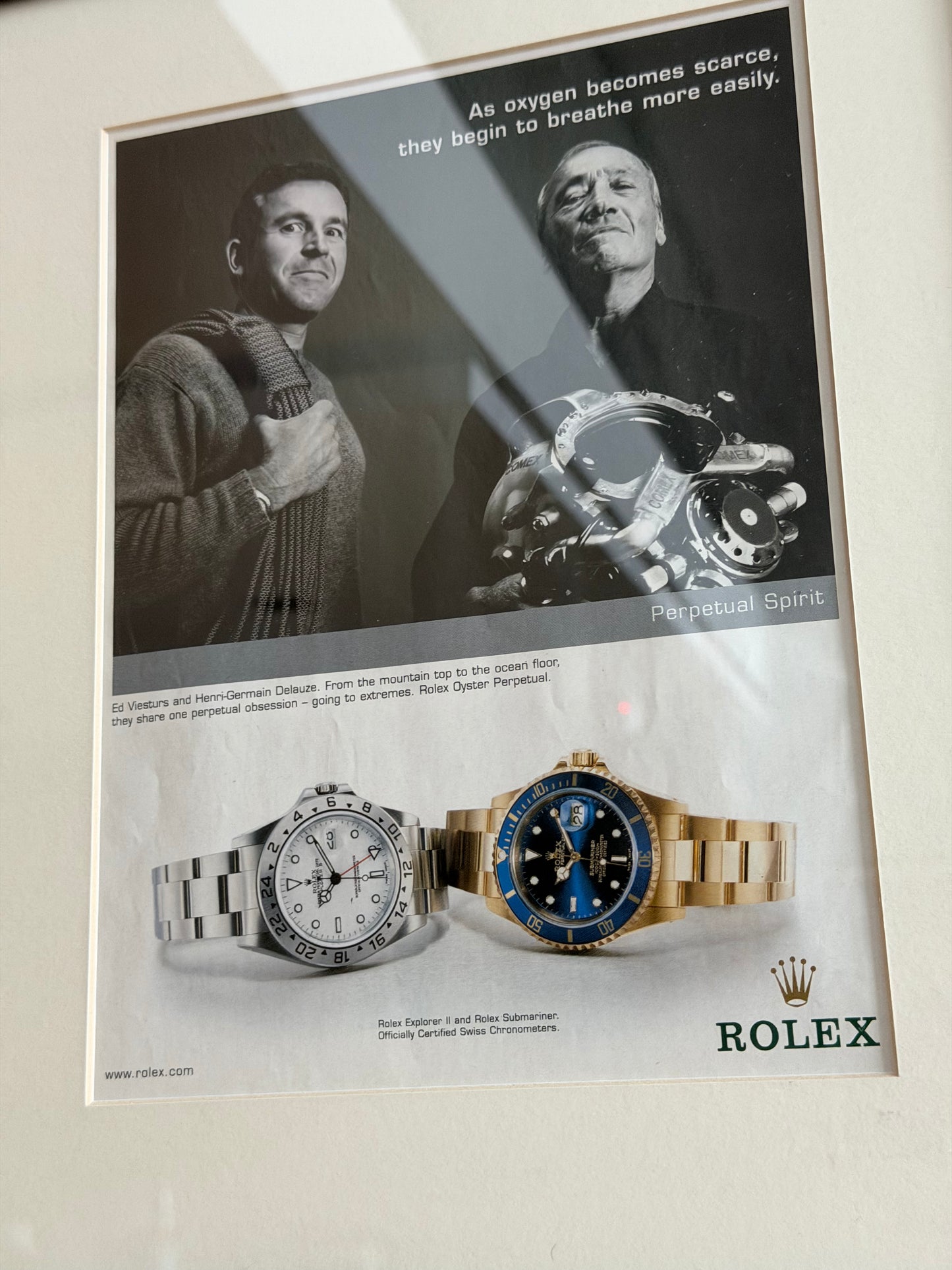 Rolex Explorer II ve Subimariner Neo-Vintage Orijinal Dönem Reklamıdır (Sonradan Baskı Değildir)