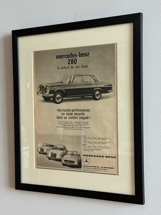 Mercedes 280'ler 1960'lar. Orijinal Dönem Reklamıdır (Sonradan Baskı Değildir)