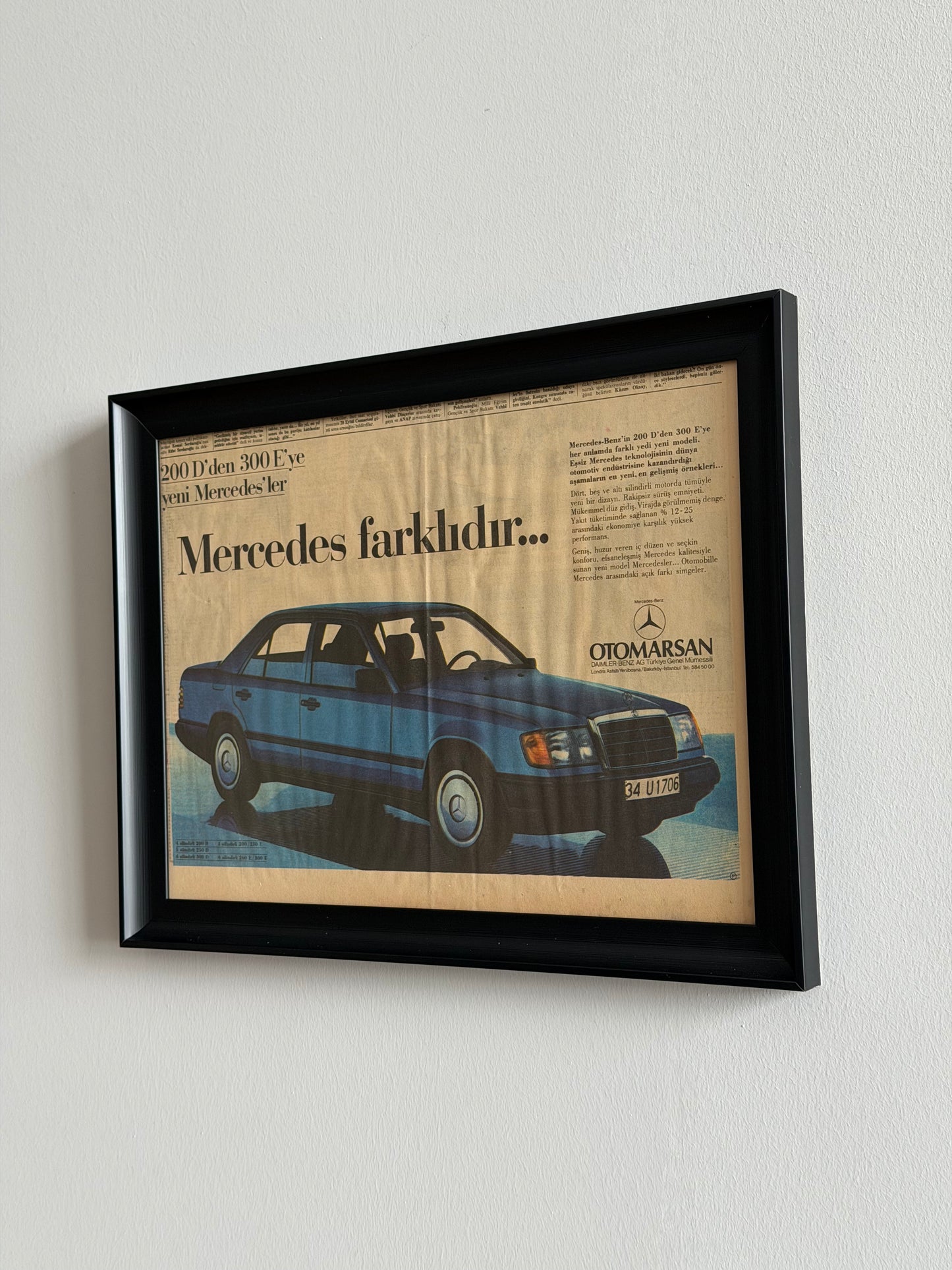 Mercedes Otomarsan Mercedes Farklıdır.. Vintage Gazete Reklamı