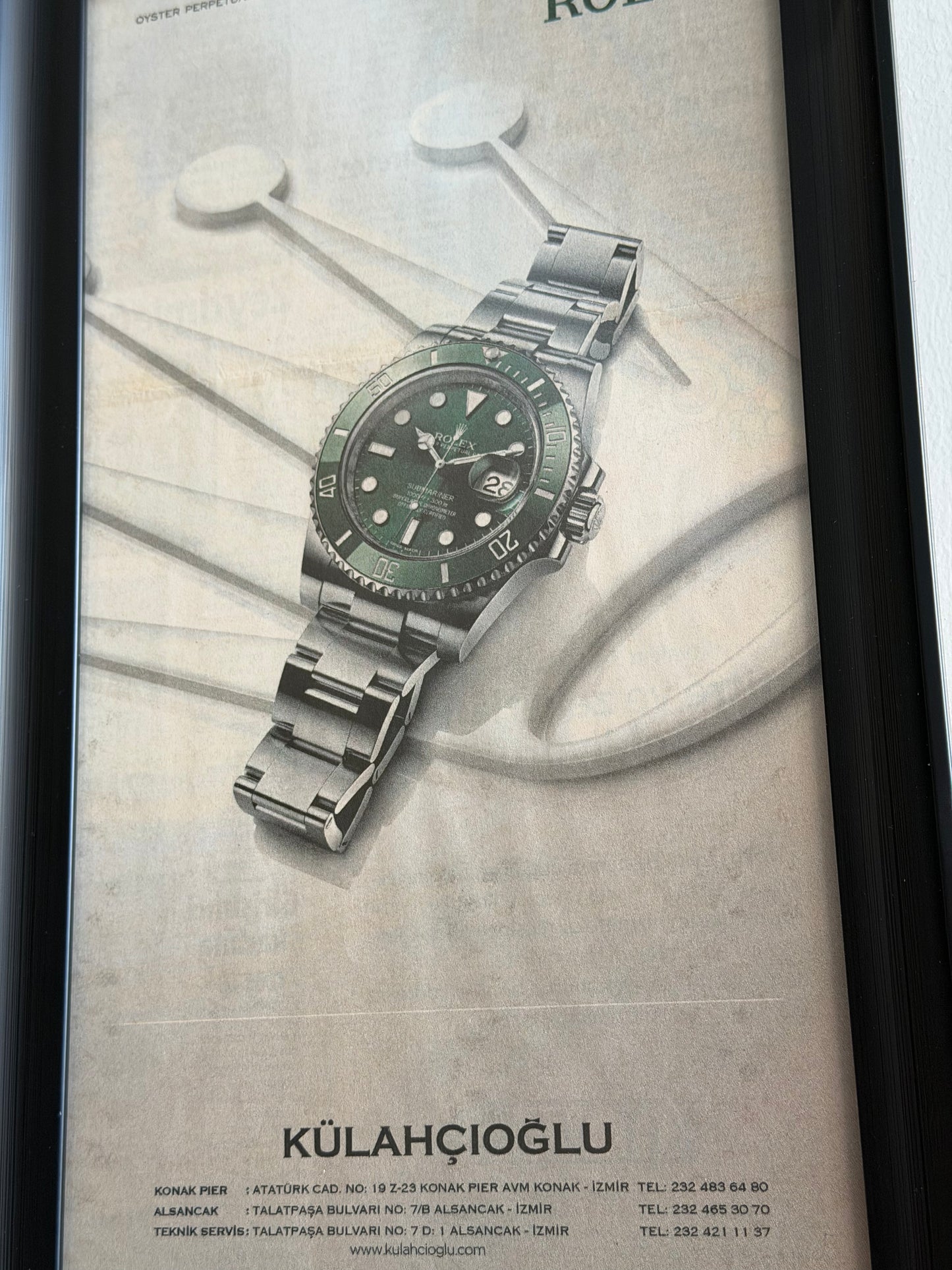 Rolex Submariner Hulk Orijinal Türkiye Dönem Reklamıdır (Sonradan Baskı Değildir)