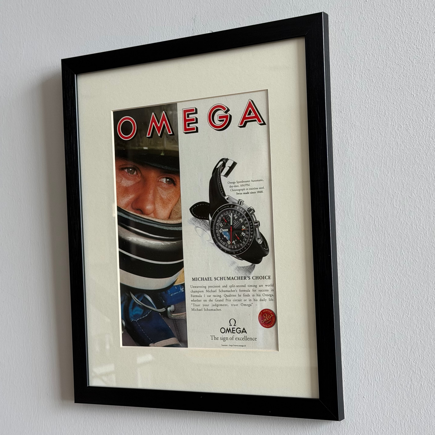 OMEGA Speedmaster Michael Schumacher’s Choice Orijinal Dönem Reklamıdır (Sonradan Baskı Değildir)