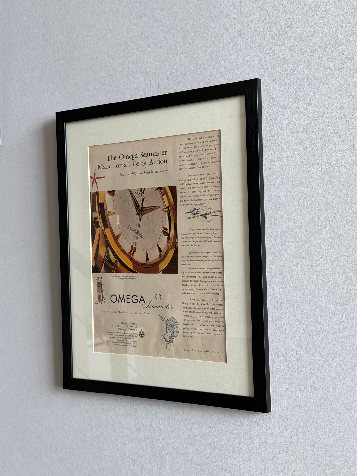 Omega Seamaster  "Made for a Life of Action" Vintage Reklamı