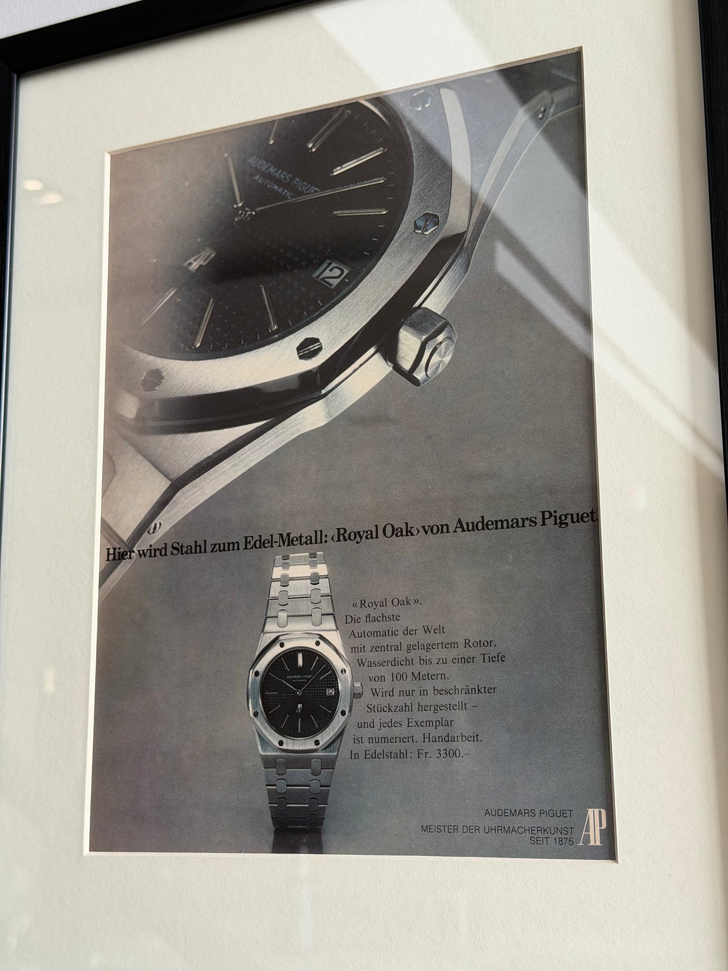 Audemars Piguet Royal Oak 1970 Vintage Orijinal Dönem Reklamıdır (Sonradan Baskı Değildir)