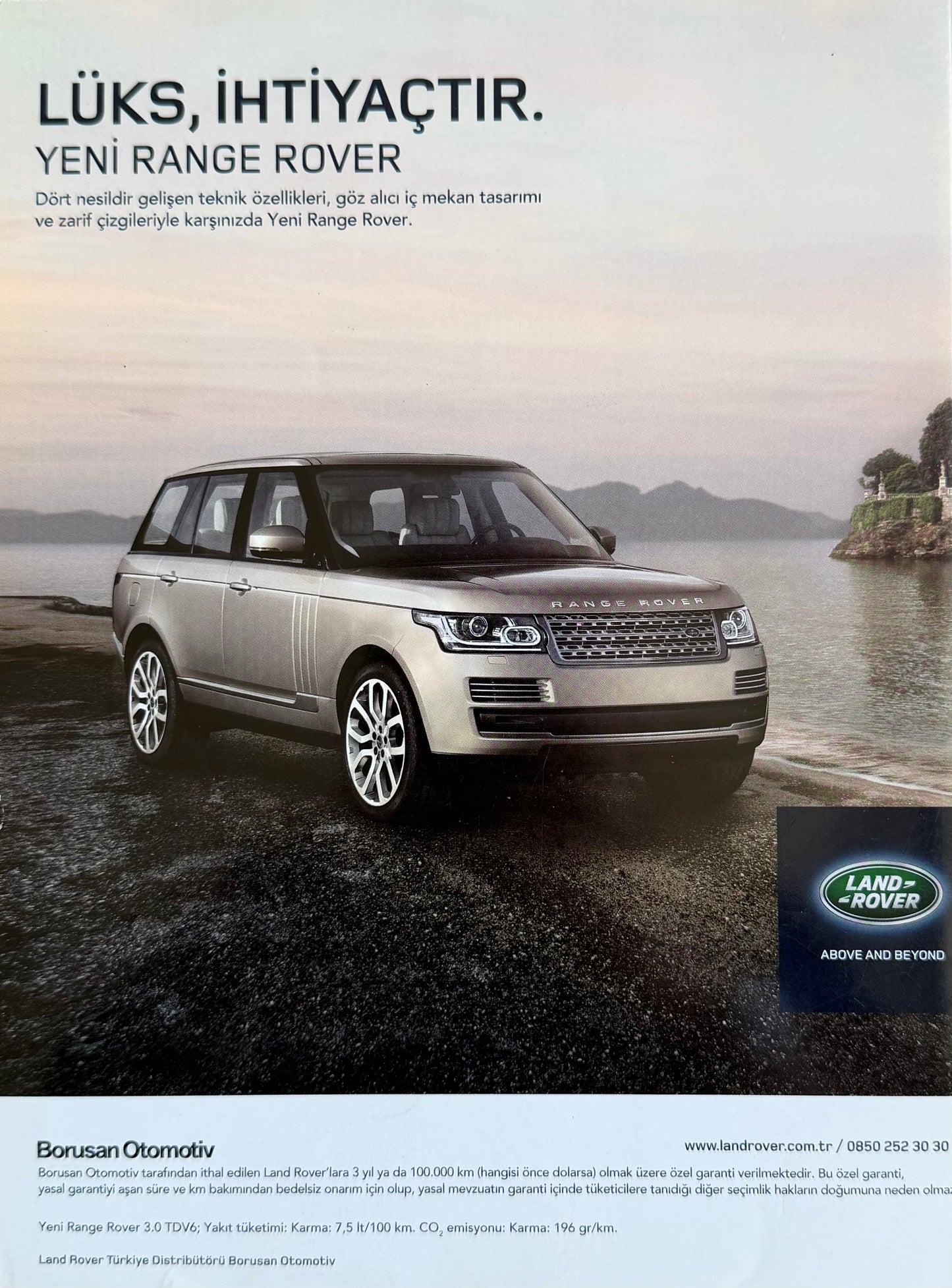 Range Rover – “Lüks, İhtiyaçtır.” Orijinal Türkiye Reklam Sayfasıdır (Sonradan Baskı Değildir).