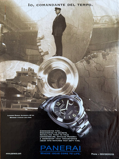 Panerai – Luminor Marina Automatic Orijinal Dönem Reklam Sayfasıdır (Sonradan Baskı Değildir).