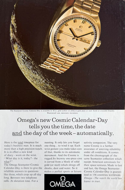 OMEGA Seamaster Cosmic Calendar Day Orijinal Dönem Reklamıdır (Sonradan Baskı Değildir)
