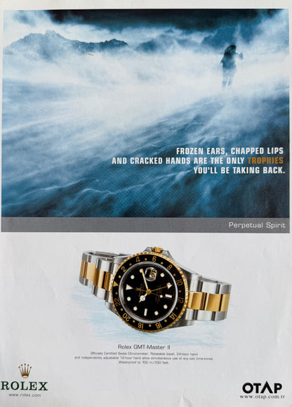Rolex GMT-Master II Steel Gold – Perpetual Spirit Orijinal Türkiye Reklam Sayfasıdır (Sonradan Baskı Değildir).