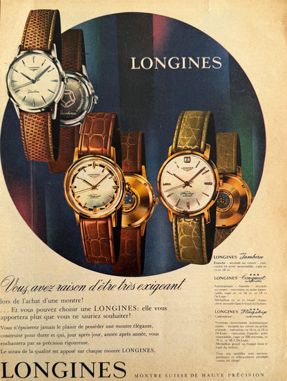 Longines Koleksiyonu “Zamansız Zarafet” 1961 Orijinal Dönem Reklamıdır (Sonradan Baskı Değildir).