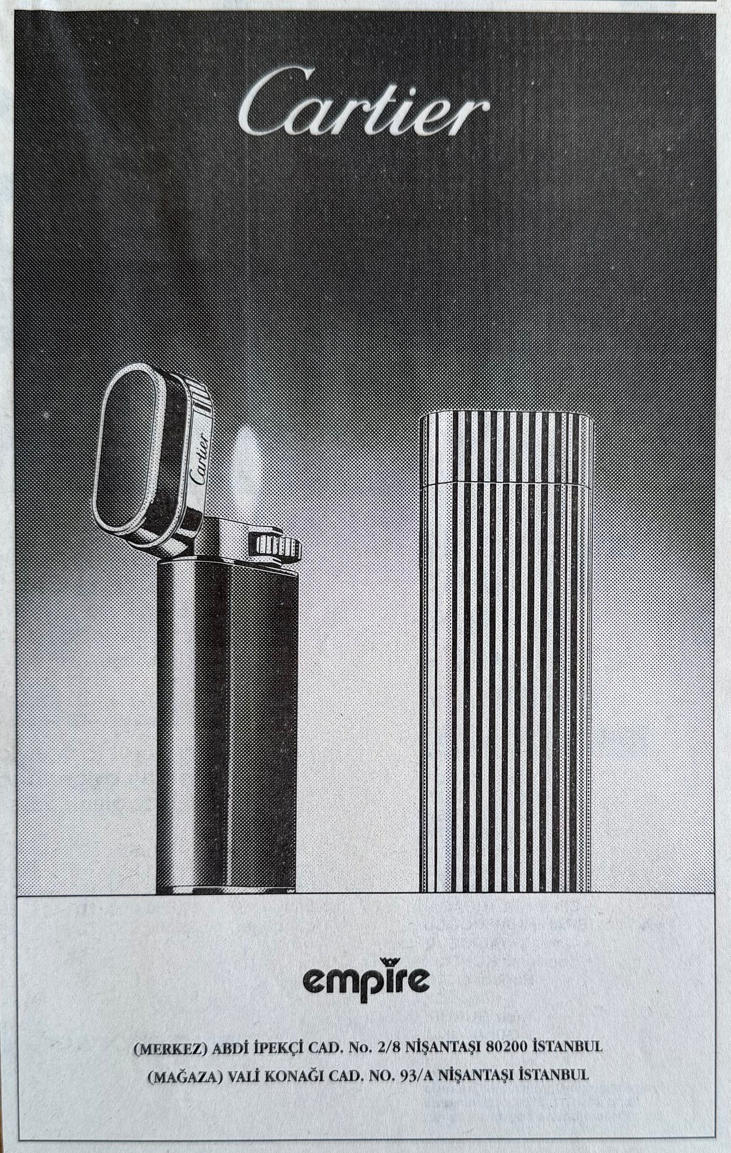 Cartier Aksesuar Koleksiyonu “Timeless Objects” 1995 Orijinal Türkiye Dönem Reklamıdır (Sonradan Baskı Değildir).