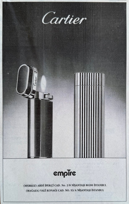 Cartier Aksesuar Koleksiyonu “Timeless Objects” 1995 Orijinal Türkiye Dönem Reklamıdır (Sonradan Baskı Değildir).