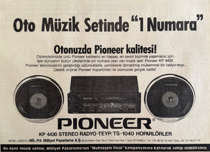Pioneer – “Oto Müzik Setinde 1 Numara” 1985 Orijinal Türkiye Dönem Reklamıdır (Sonradan Baskı Değildir).