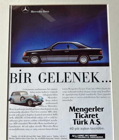 Mercedes C124 Bir Gelenek... Orijinal Türkiye Dönem Reklamıdır (Sonradan Baskı Değildir)