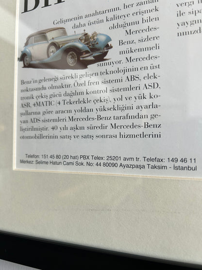 Mercedes C124 Bir Gelenek... Orijinal Türkiye Dönem Reklamıdır (Sonradan Baskı Değildir)