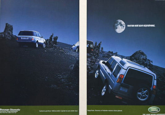 Land Rover Discovery Ay Işığında Keşif - Orijinal Dönem Çift Sayfa Reklamı (Sonradan Baskı Değildir)