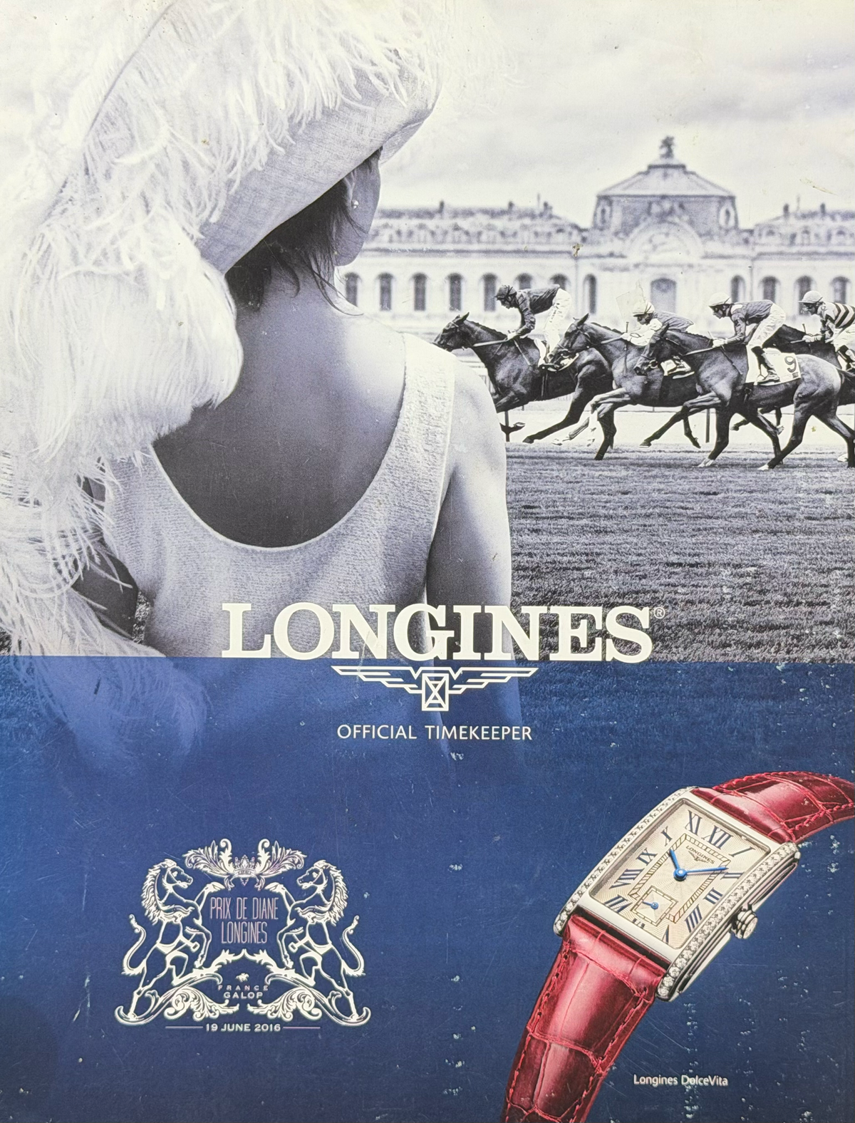 Longines DolceVita “Prix de Diane” Orijinal Dönem Reklamıdır (Sonradan Baskı Değildir)