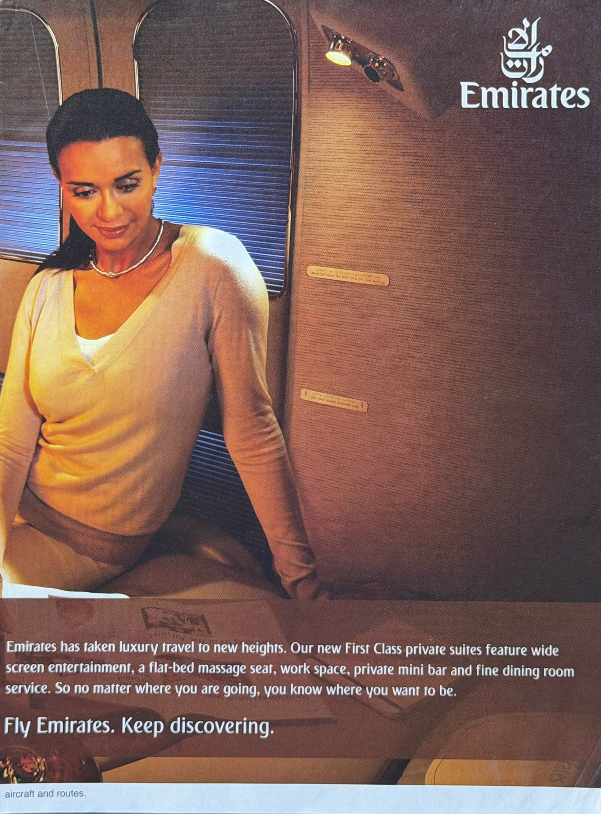 Emirates First Class Private Suites Orijinal Dönem Reklamıdır (Sonradan Baskı Değildir)