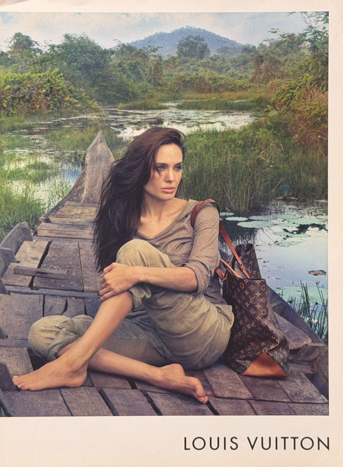 Louis Vuitton Angelina Jolie Orijinal Dönem Reklamıdır (Sonradan Baskı Değildir)