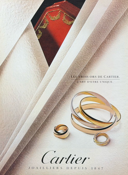 Cartier Les Trois Ors Orijinal Dönem Reklamıdır (Sonradan Baskı Değildir)