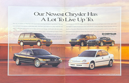 Chrysler Cars with Viper “Our Newest Chrysler" Orijinal Dönem Reklamıdır (Sonradan Baskı Değildir)