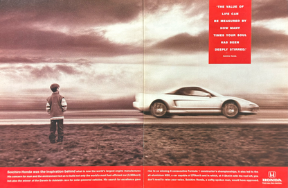 Honda NSX Orijinal Çift Sayfa Dönemi Reklamıdır (Sonradan Baskı Değildir)