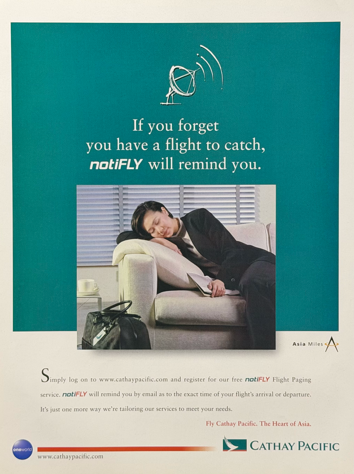 Cathay Pacific “If You Forget” Orijinal Dönem Reklamıdır (Sonradan Baskı Değildir)