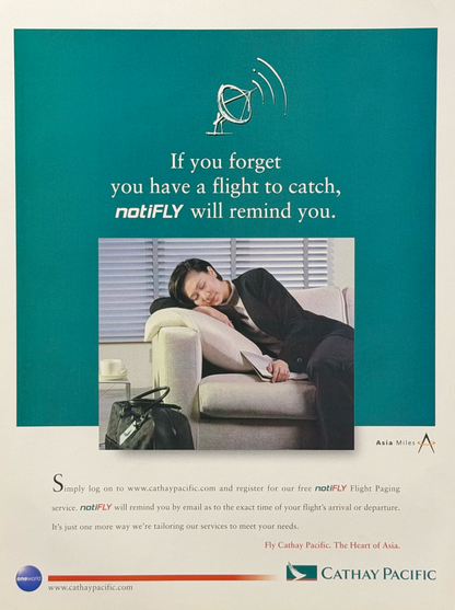 Cathay Pacific “If You Forget” Orijinal Dönem Reklamıdır (Sonradan Baskı Değildir)