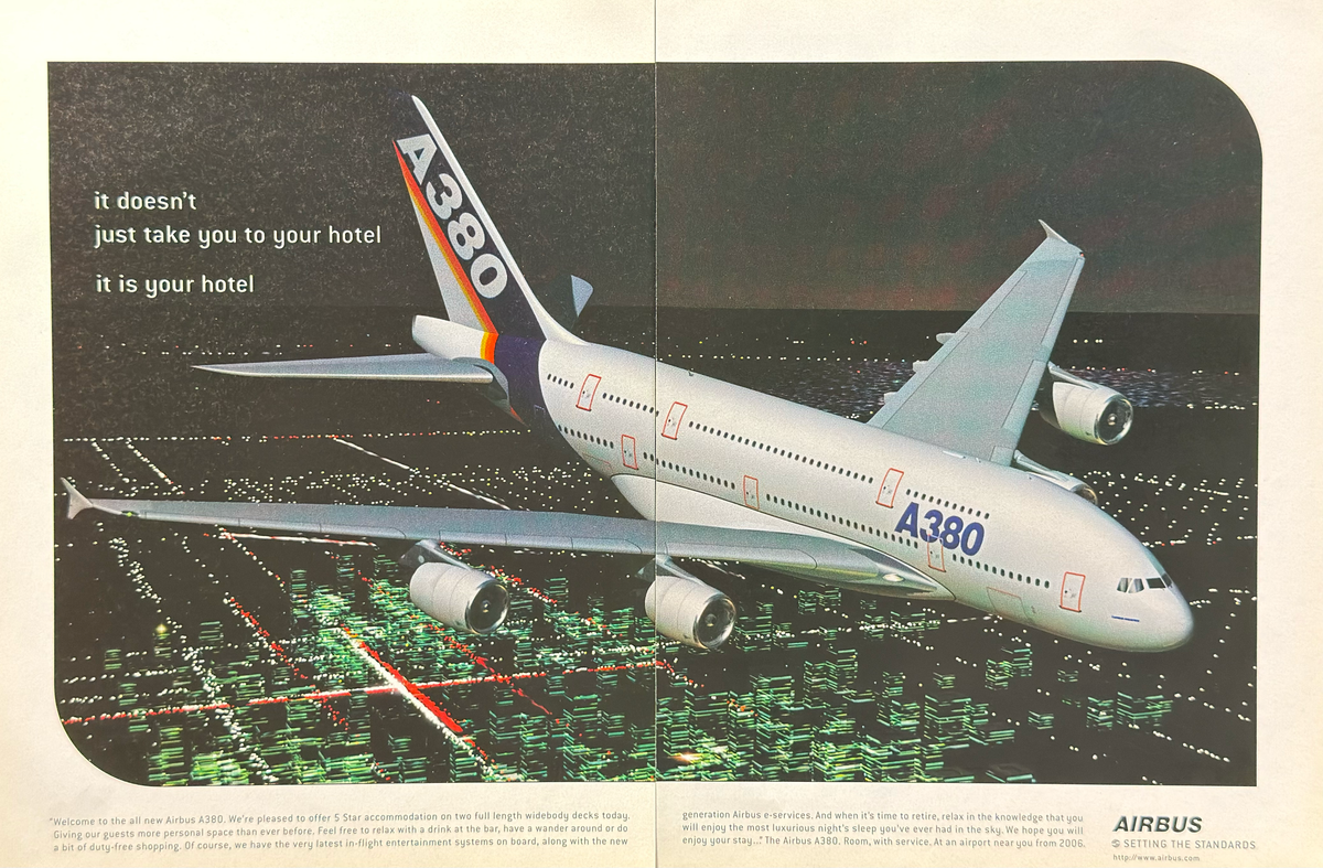 Airbus A380 Vintage İngilizce Orijinal Dönem Reklamıdır (Sonradan Baskı Değildir)