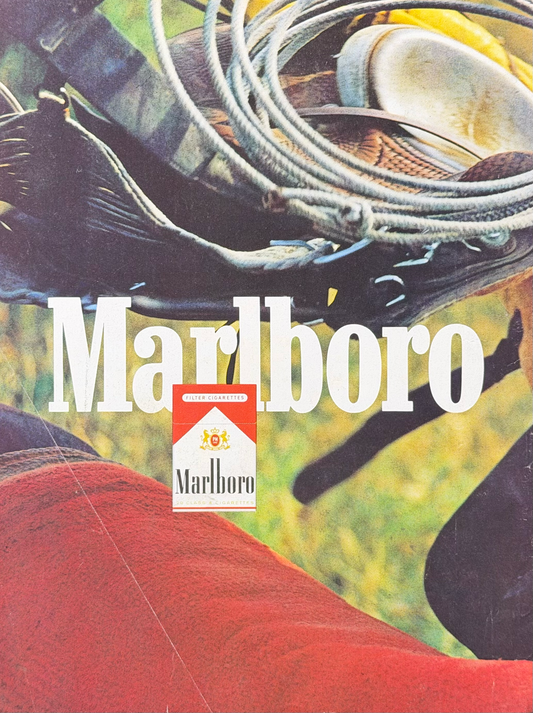 Marlboro Kovboy Çizmesi ve Kement Temalı Vintage Orijinal Dergi Reklamıdır (Sonradan Baskı Değildir)