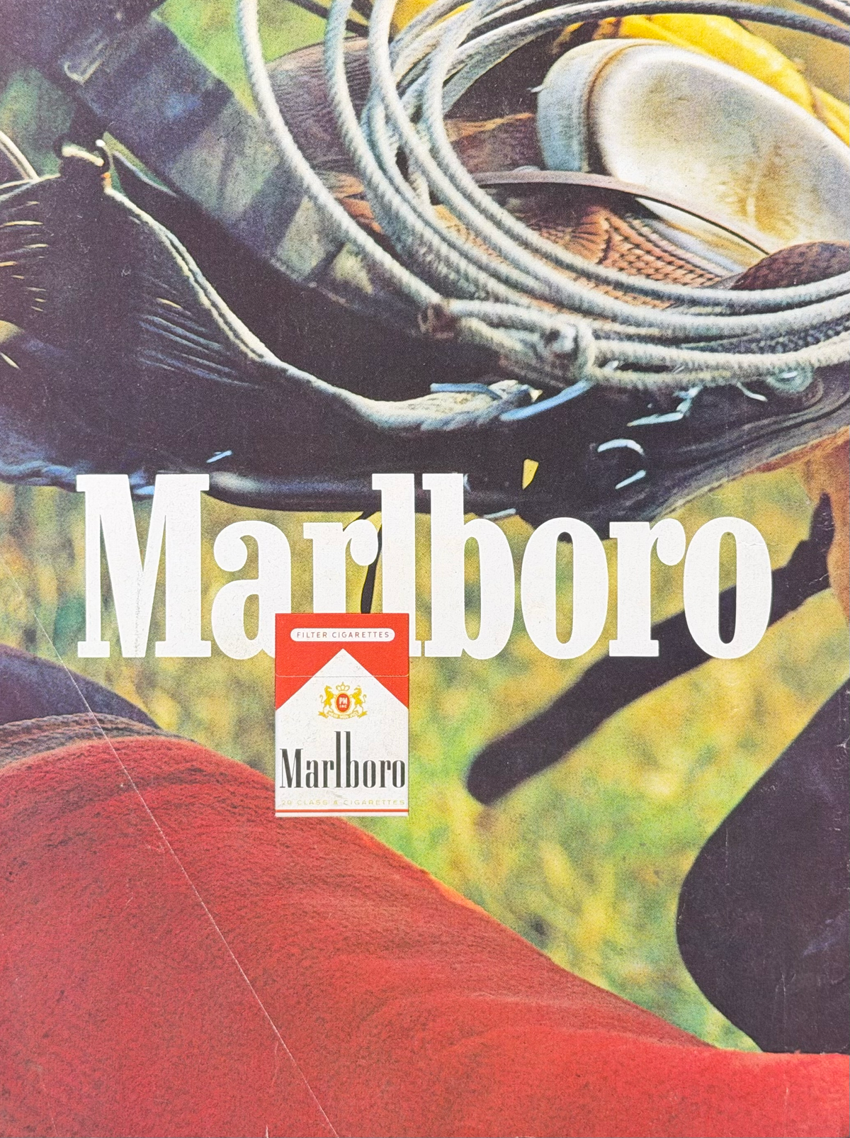 Marlboro Kovboy Çizmesi ve Kement Temalı Vintage Orijinal Dergi Reklamıdır (Sonradan Baskı Değildir)
